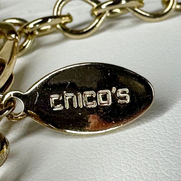 Chicos Gold Tone Tiered Layered Bar Necklace ✨ - Picture 12 of 12